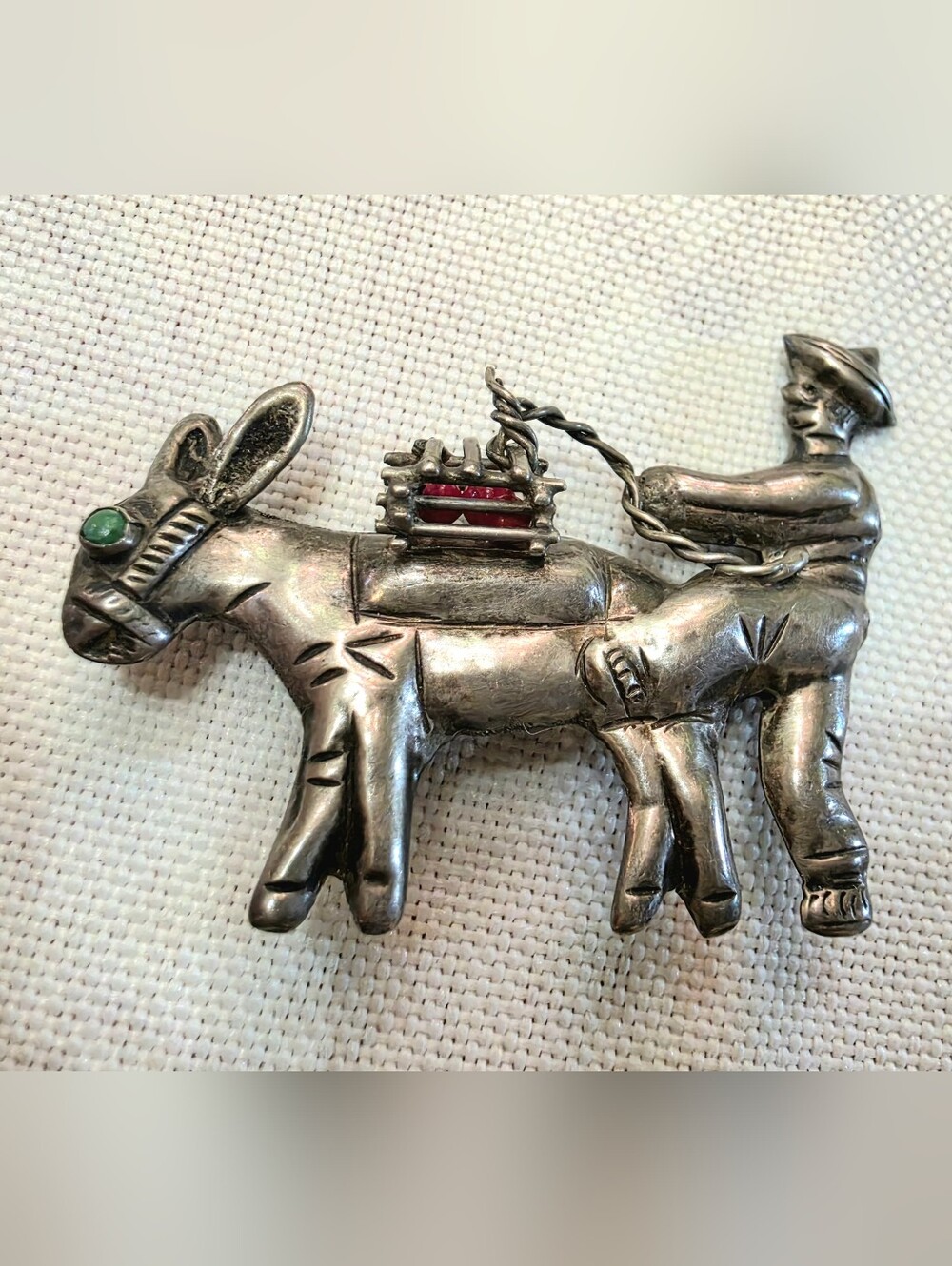 40s Mexico Sterling Burro Brooch